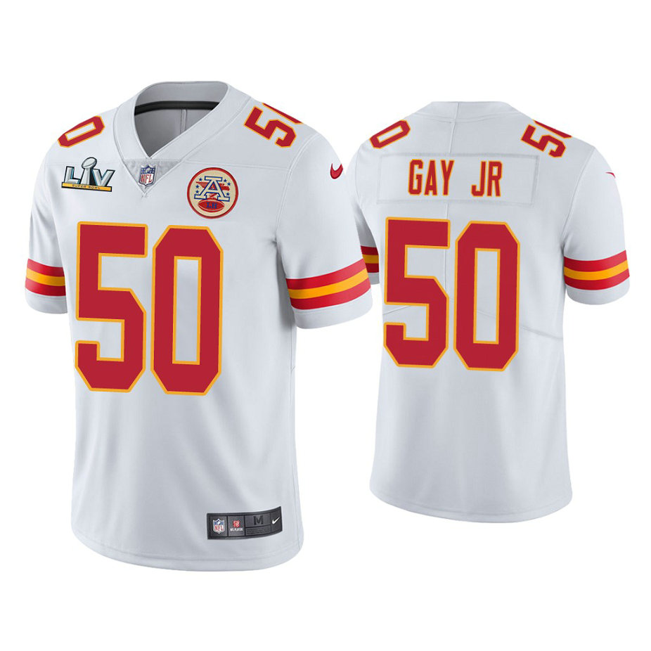 2021 Kansas City Chiefs #50 Willie Gay Jr. White Super Bowl LIV White Vapor Limited Jersey