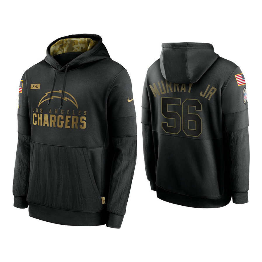 Los Angeles Chargers #56 Kenneth Murray Jr. Black 2020 Salute to Service Sideline Performance Pullover Hoodie Los Angeles Chargers #56 Kenneth Murray Jr. Black 2020 Salute to Service Sideline Performance Pullover Hoodie