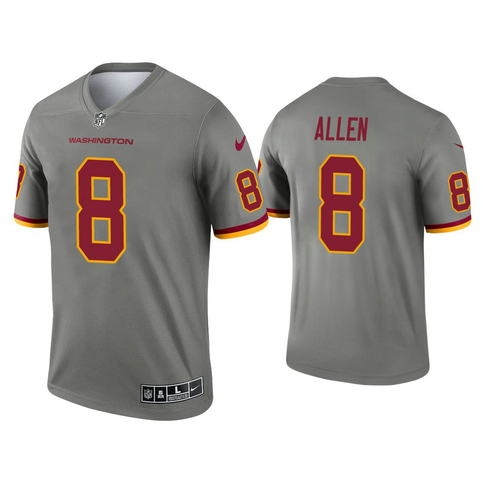 Washington Football Team #8 Kyle Allen Steel Inverted Legend Jersey