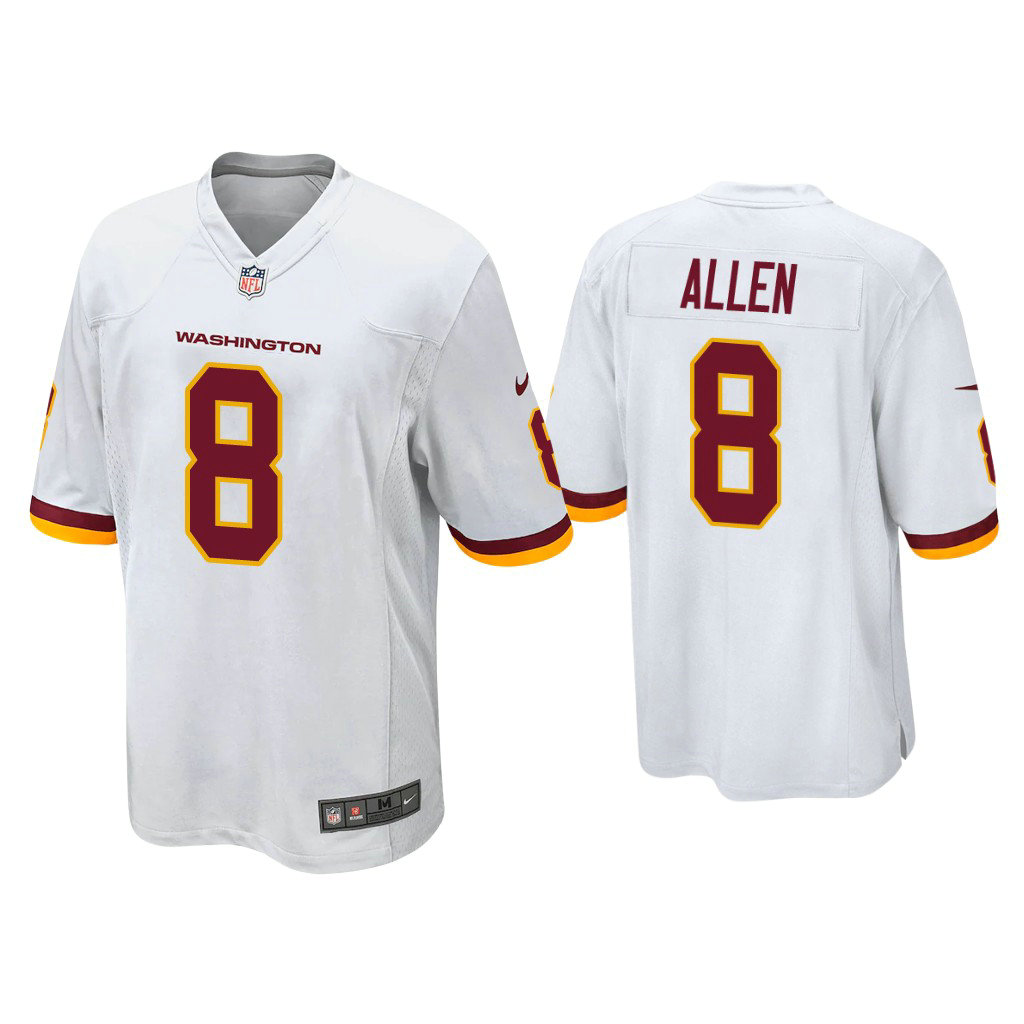 Washington Football Team #8 Kyle Allen White Game Jersey