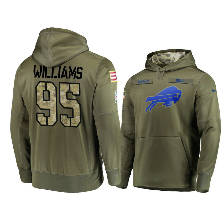 Buffalo Bills #95 Kyle Williams Olive Pullover Hoodie 2018 Salute To Service Buffalo Bills #95 Kyle Williams Olive Pullover Hoodie 2018 Salute To Service