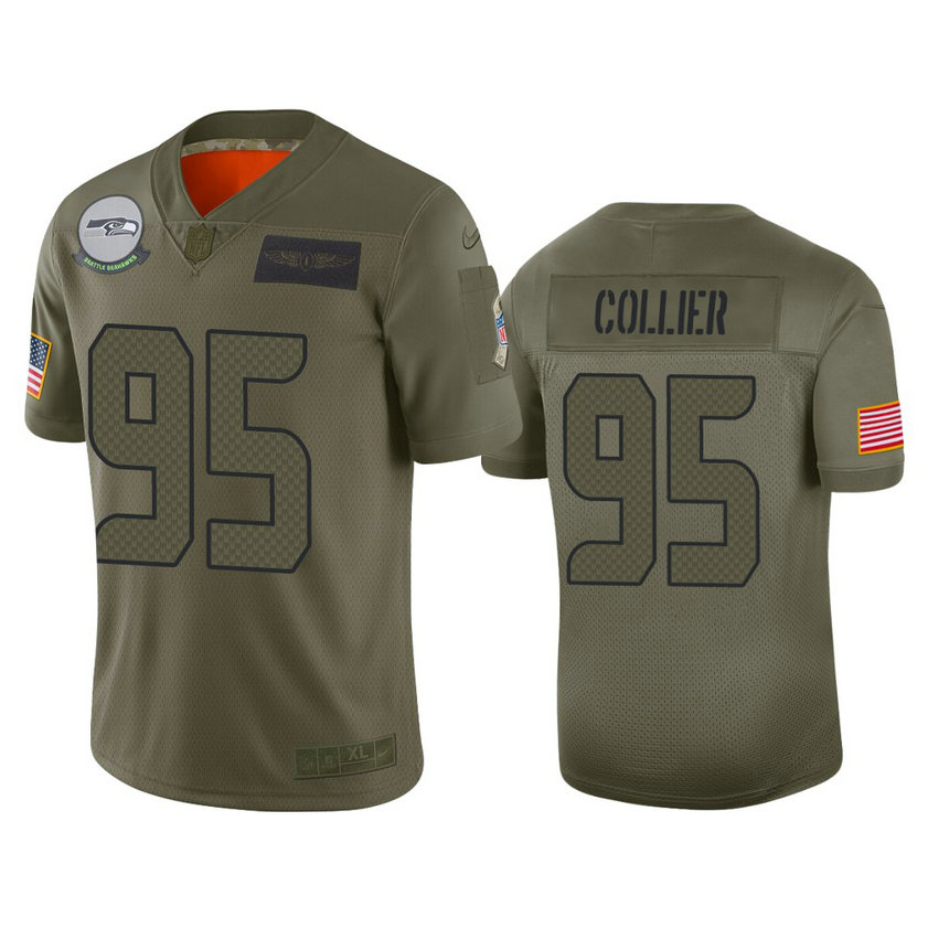 Seattle Seahawks #95 L.J. Collier Camo 2019 Salute to Service Limited Jersey