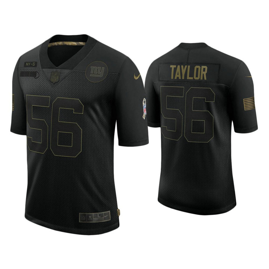 New York Giants #56 Lawrence Taylor Black 2020 Salute to Service Limited Jersey
