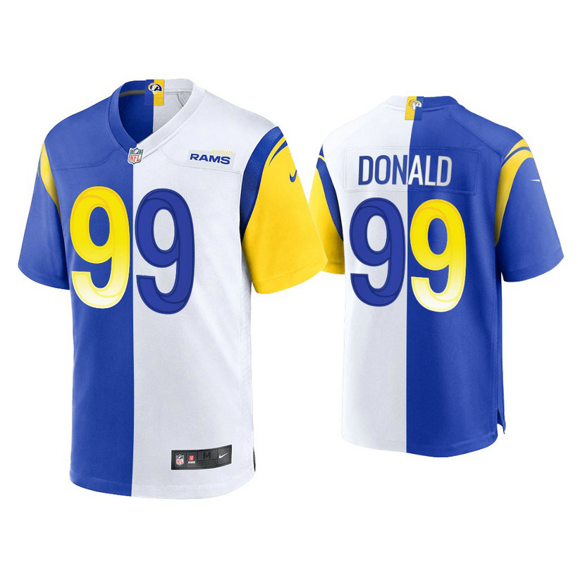 2021 Los Angeles Rams #99 Aaron Donald Royal White Game Jersey 2021 Los Angeles Rams #99 Aaron Donald Royal White Game Jersey