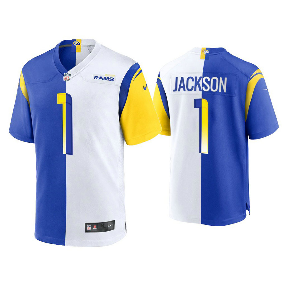 2021 Los Angeles Rams #1 DeSean Jackson Royal White Game Jersey