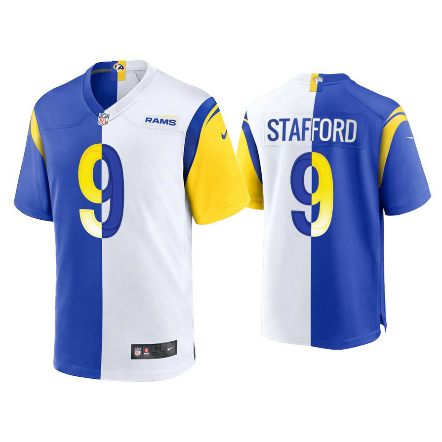 2021 Los Angeles Rams #9 Matthew Stafford Royal White Game Jersey 2021 Los Angeles Rams #9 Matthew Stafford Royal White Game Jersey