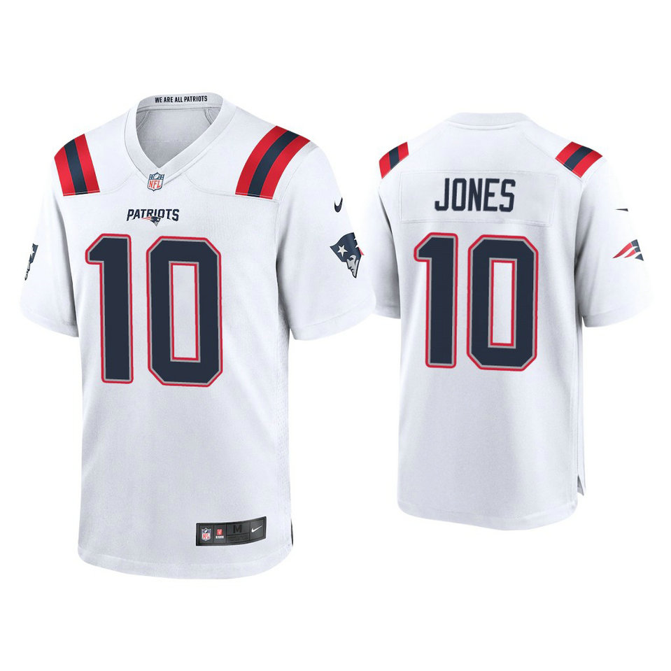 New England Patriots #10 Mac Jones White 2021 NFL Draft Game Jersey
