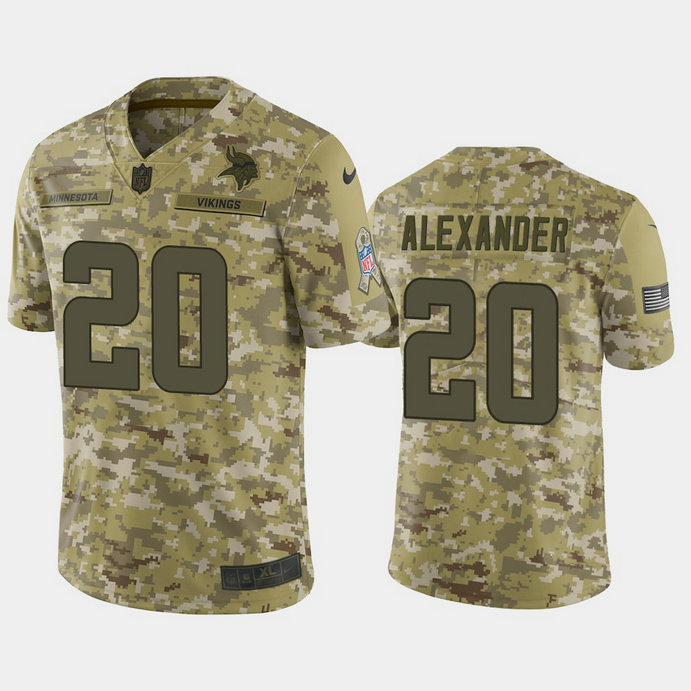 Minnesota Vikings Mackensie Alexander #20 Camo Jersey 2018 Salute to Service
