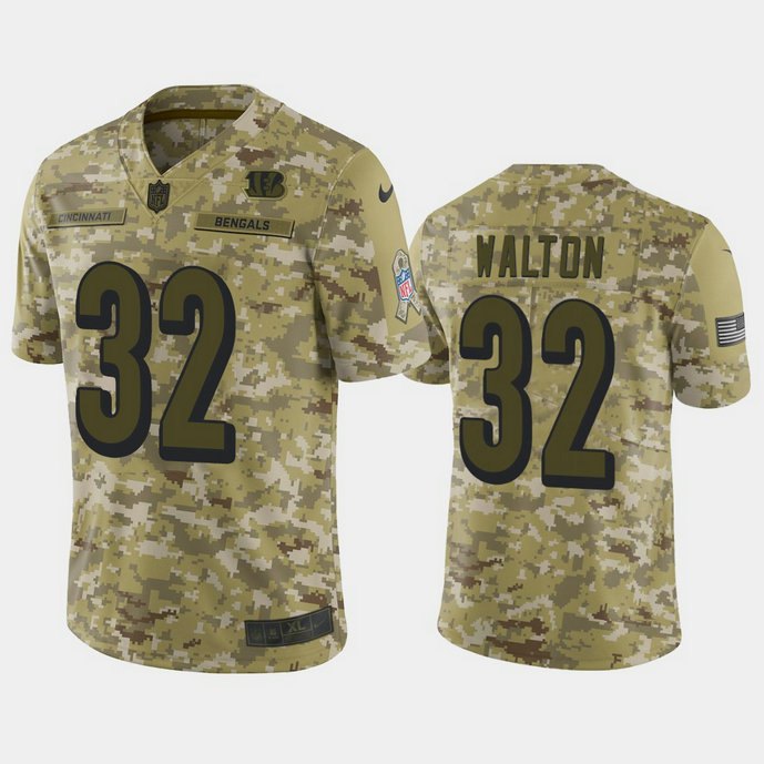Cincinnati Bengals Mark Walton #32 Camo Jersey 2018 Salute to Service Cincinnati Bengals Mark Walton #32 Camo Jersey 2018 Salute to Service