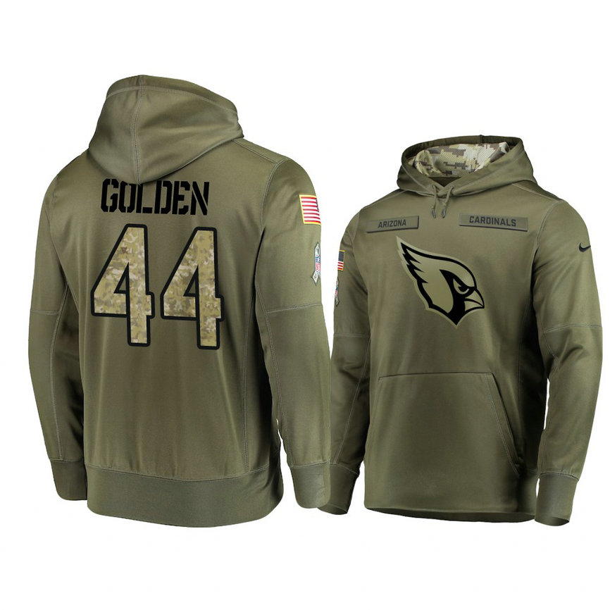 Arizona Cardinals #44 Markus Golden Olive Pullover Hoodie 2018 Salute To Service Arizona Cardinals #44 Markus Golden Olive Pullover Hoodie 2018 Salute To Service