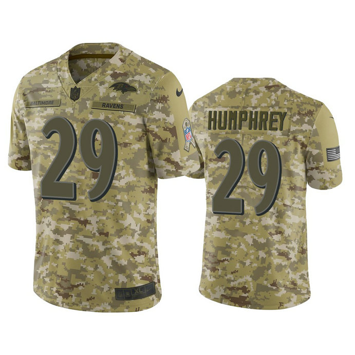 Baltimore Ravens Marlon Humphrey #29 2018 Salute to Service Limited Camo Jersey