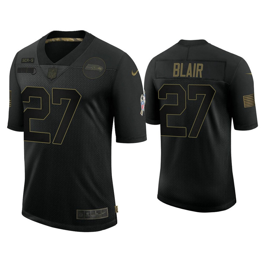 Seattle Seahawks #27 Marquise Blair Black 2020 Salute to Service Limited Jersey