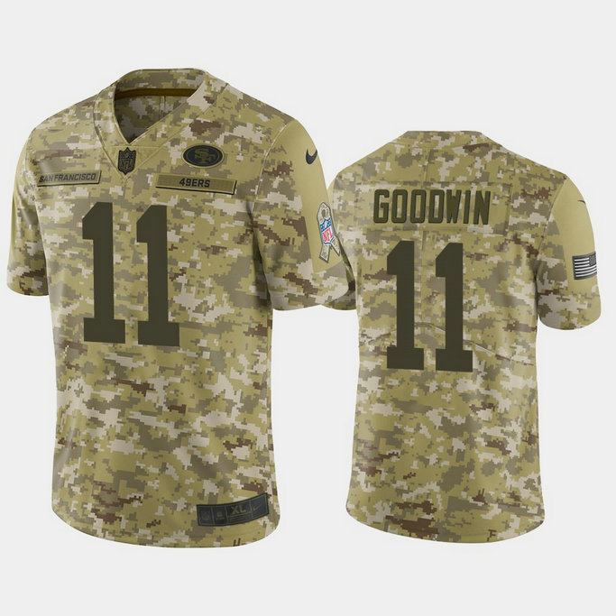 San Francisco 49ers Marquise Goodwin #11 2018 Salute to Service Limited Camo Jersey