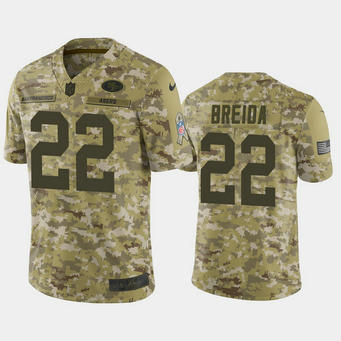 San Francisco 49ers Matt Breida #22 2018 Salute to Service Limited Camo Jersey San Francisco 49ers Matt Breida #22 2018 Salute to Service Limited Camo Jersey