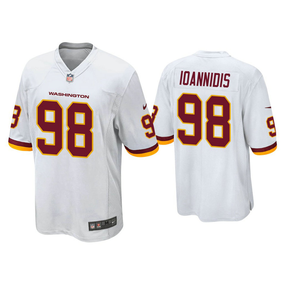 Washington Football Team #98 Matt Ioannidis White Game Jersey