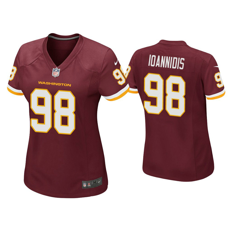 Women's Washington Football Team #98 Matt Ioannidis Burgundy Game Jersey Women's Washington Football Team #98 Matt Ioannidis Burgundy Game Jersey