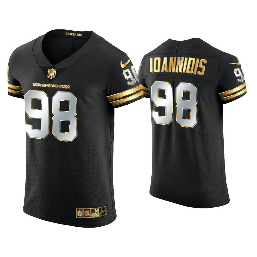 Washington Football Team #98 Matt Ioannidis Black Golden Edition Vapor Elite Jersey
