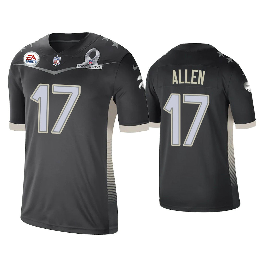 Buffalo Bills #17 Josh Allen 2021 AFC Pro Bowl Game Anthracite Jersey Buffalo Bills #17 Josh Allen 2021 AFC Pro Bowl Game Anthracite Jersey