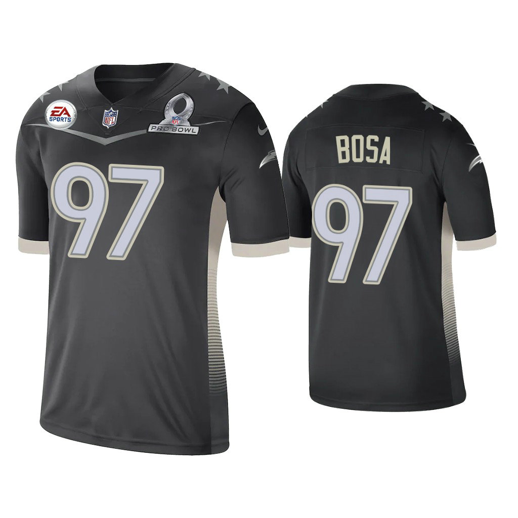 Los Angeles Chargers #97 Joey Bosa 2021 AFC Pro Bowl Game Anthracite Jersey Los Angeles Chargers #97 Joey Bosa 2021 AFC Pro Bowl Game Anthracite Jersey