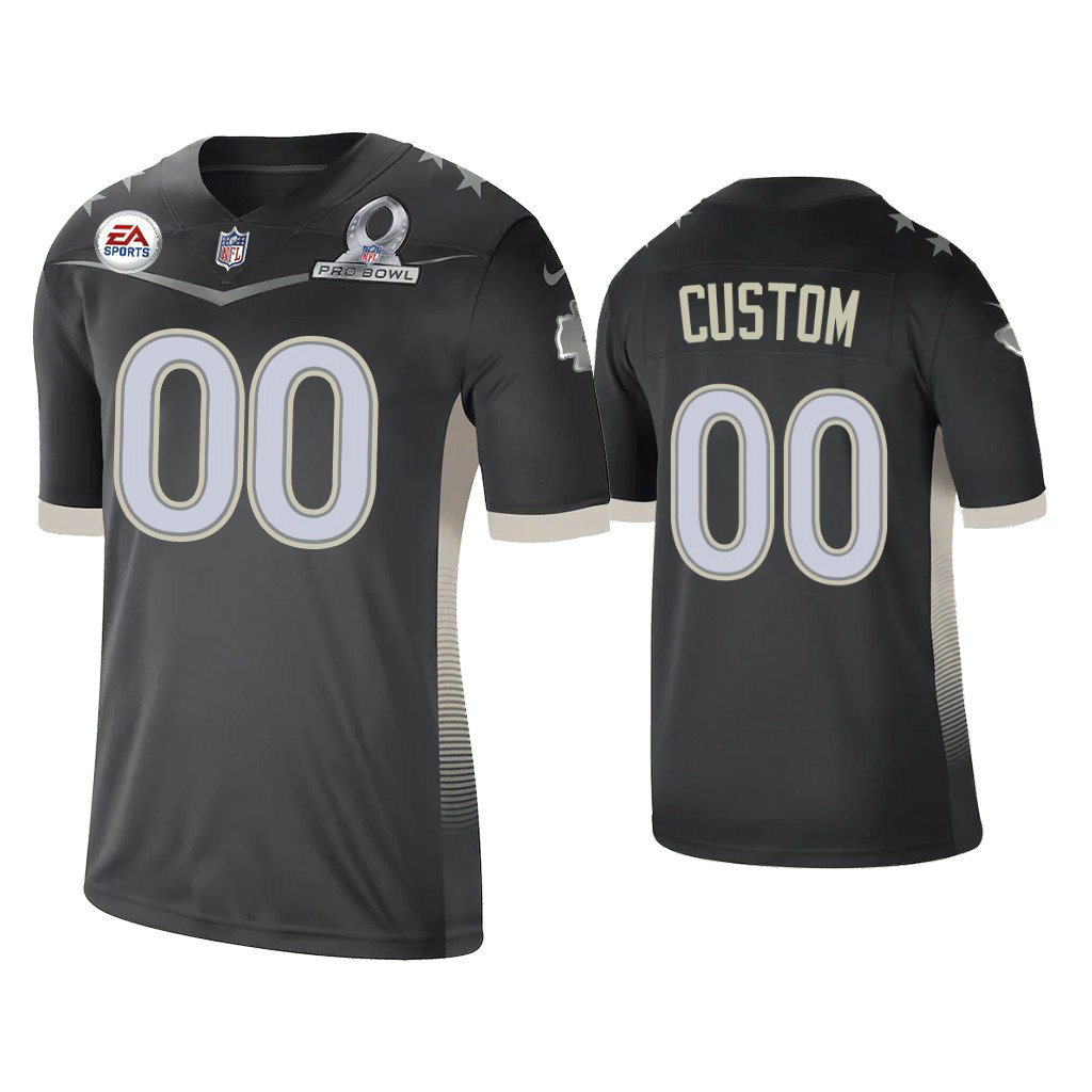 Custom Kansas City Chiefs #00 2021 AFC Pro Bowl Game Anthracite Jersey