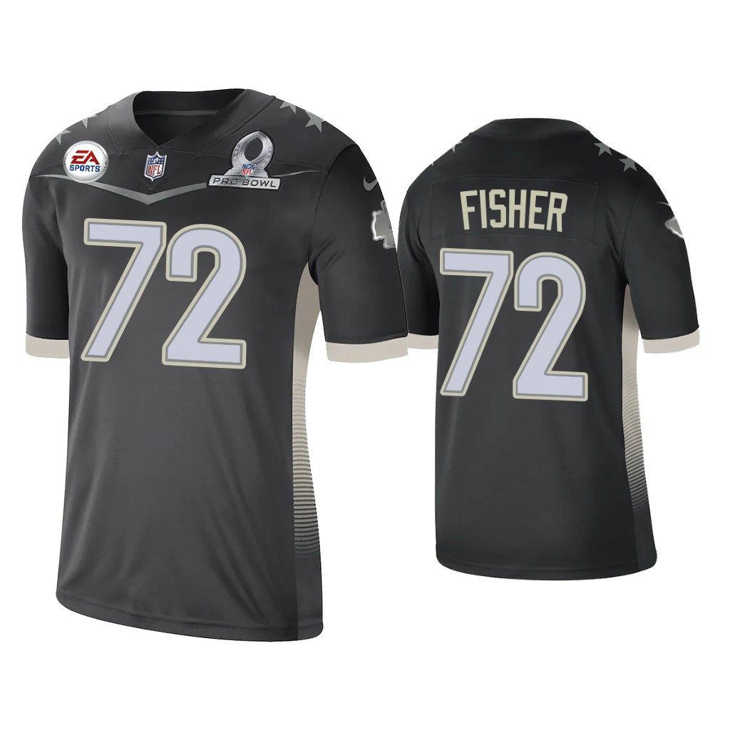 Kansas City Chiefs #72 Eric Fisher 2021 AFC Pro Bowl Game Anthracite Jersey