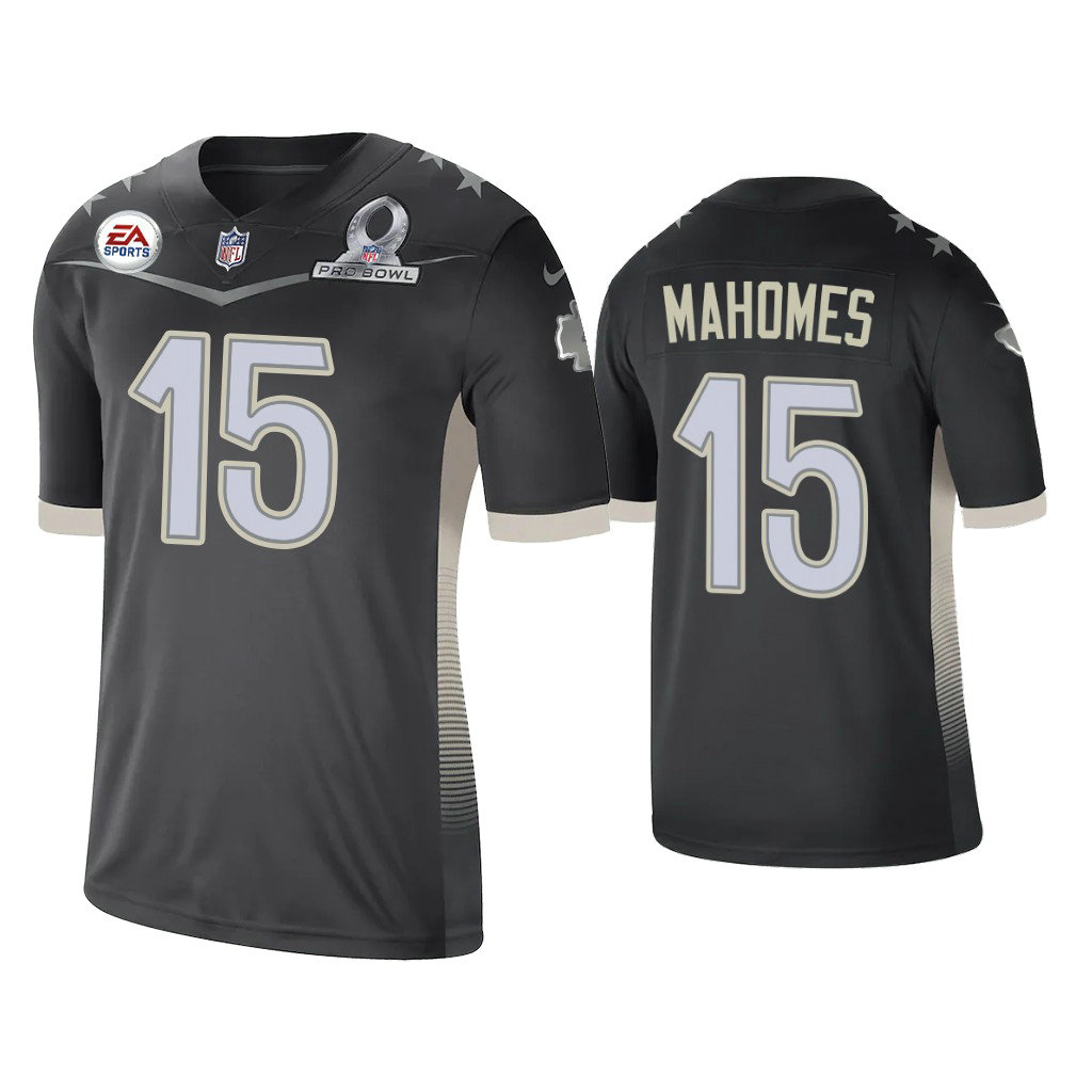 Kansas City Chiefs #15 Patrick Mahomes 2021 AFC Pro Bowl Game Anthracite Jersey Kansas City Chiefs #15 Patrick Mahomes 2021 AFC Pro Bowl Game Anthracite Jersey