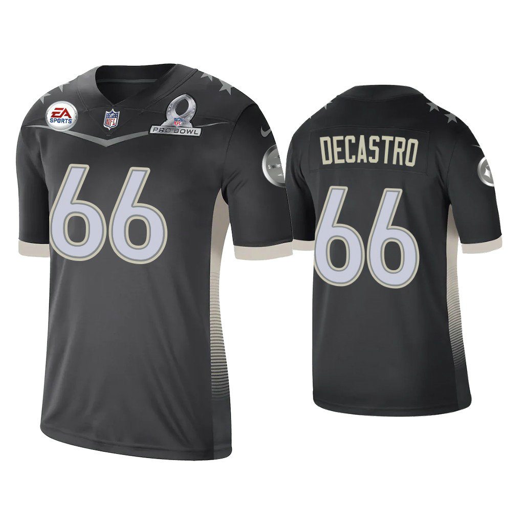 Pittsburgh Steelers #66 David DeCastro 2021 AFC Pro Bowl Game Anthracite Jersey Pittsburgh Steelers #66 David DeCastro 2021 AFC Pro Bowl Game Anthracite Jersey