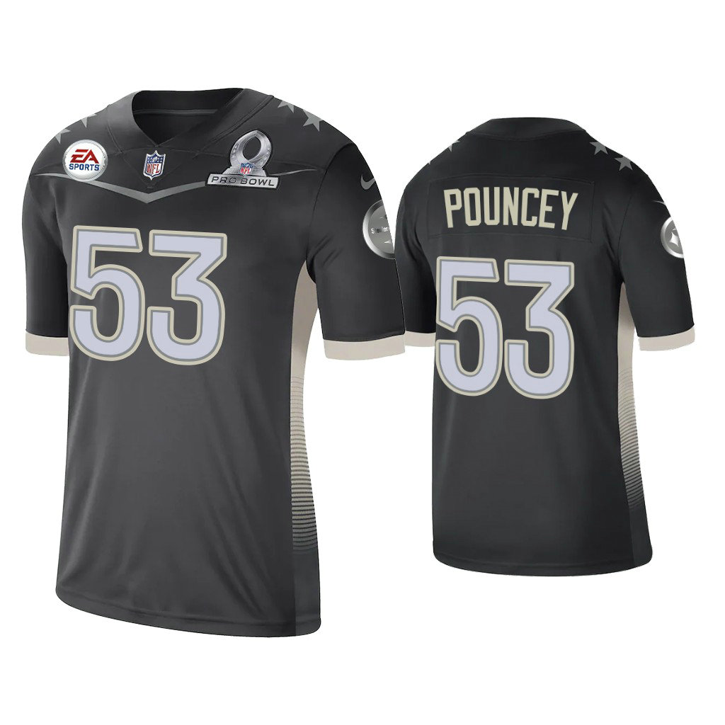 Pittsburgh Steelers #53 Maurkice Pouncey 2021 AFC Pro Bowl Game Anthracite Jersey