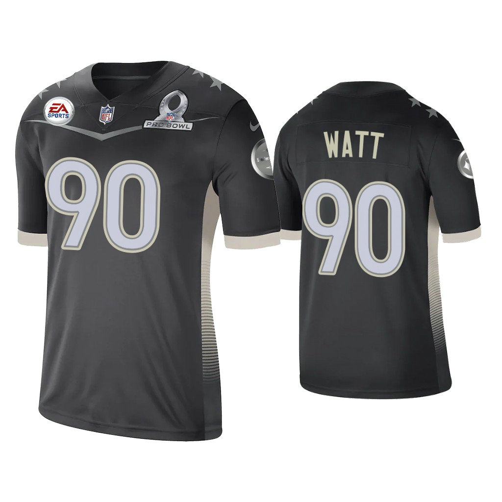Pittsburgh Steelers #90 T.J. Watt 2021 AFC Pro Bowl Game Anthracite Jersey Pittsburgh Steelers #90 T.J. Watt 2021 AFC Pro Bowl Game Anthracite Jersey