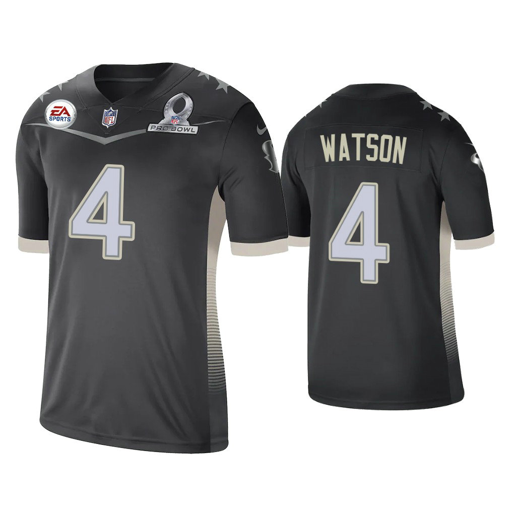 Houston Texans #4 Deshaun Watson 2021 AFC Pro Bowl Game Anthracite Jersey Houston Texans #4 Deshaun Watson 2021 AFC Pro Bowl Game Anthracite Jersey