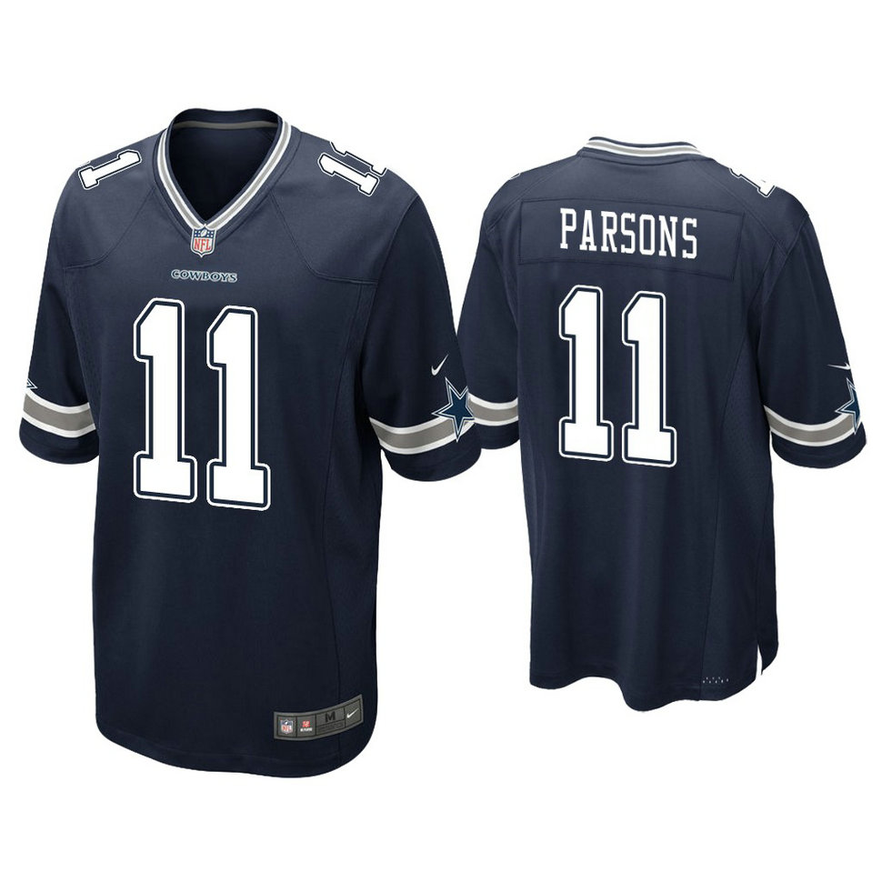 Dallas Cowboys #11 Micah Parsons Navy 2021 NFL Draft Game Jersey