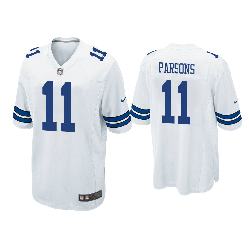 Dallas Cowboys #11 Micah Parsons White 2021 NFL Draft Game Jersey