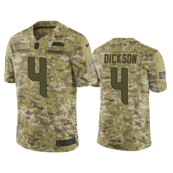 Seattle Seahawks Michael Dickson #4 Camo Jersey 2018 Salute to Service