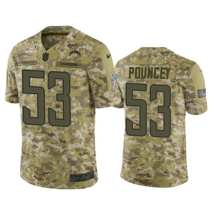Los Angeles Chargers Mike Pouncey #53 Camo Jersey 2018 Salute to Service
