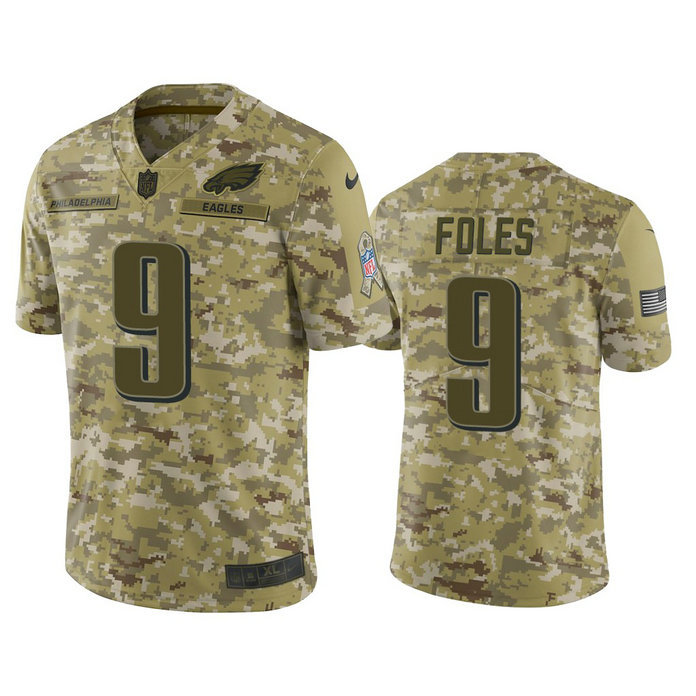 Philadelphia Eagles Nick Foles #9 2018 Salute to Service Limited Camo Jersey
