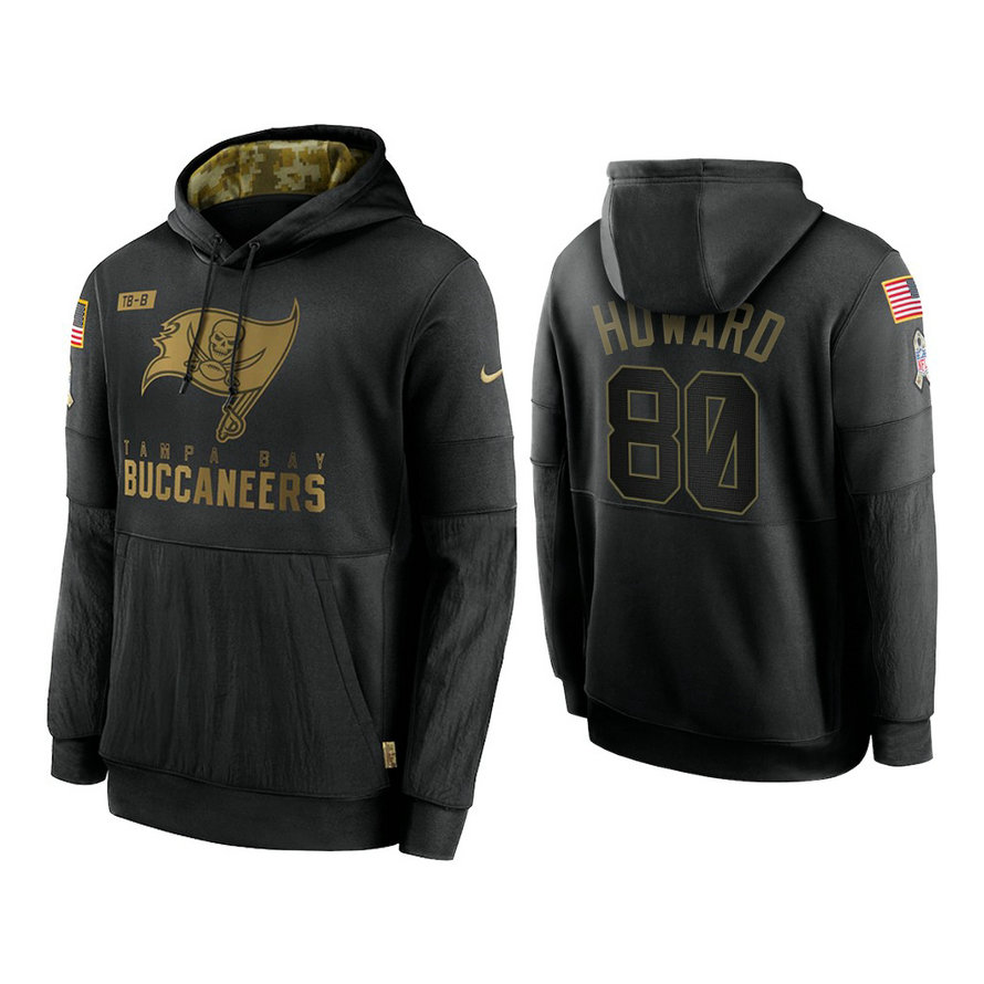 Tampa Bay Buccaneers #80 O.J. Howard Black 2020 Salute to Service Sideline Performance Pullover Hoodie Tampa Bay Buccaneers #80 O.J. Howard Black 2020 Salute to Service Sideline Performance Pullover Hoodie