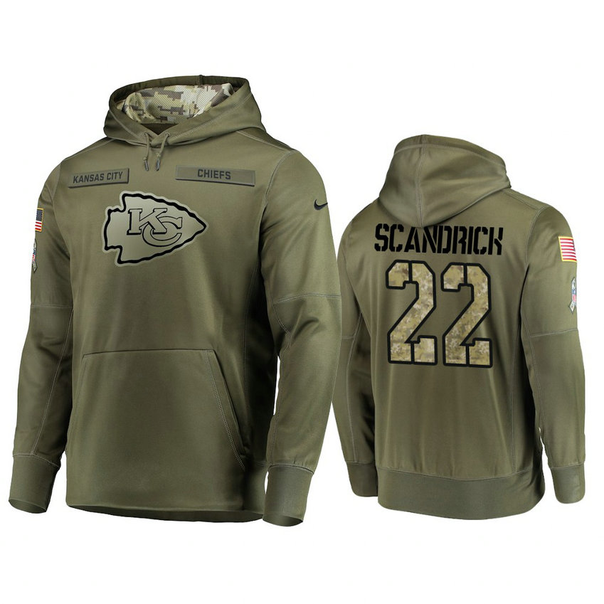 Kansas City Chiefs #22 Orlando Scandrick Olive Pullover Hoodie 2018 Salute To Service Kansas City Chiefs #22 Orlando Scandrick Olive Pullover Hoodie 2018 Salute To Service