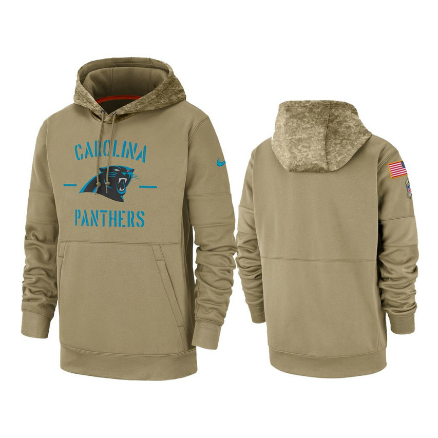 Carolina Panthers Tan Sideline Therma 2019 Salute to Service Pullover Hoodie Carolina Panthers Tan Sideline Therma 2019 Salute to Service Pullover Hoodie