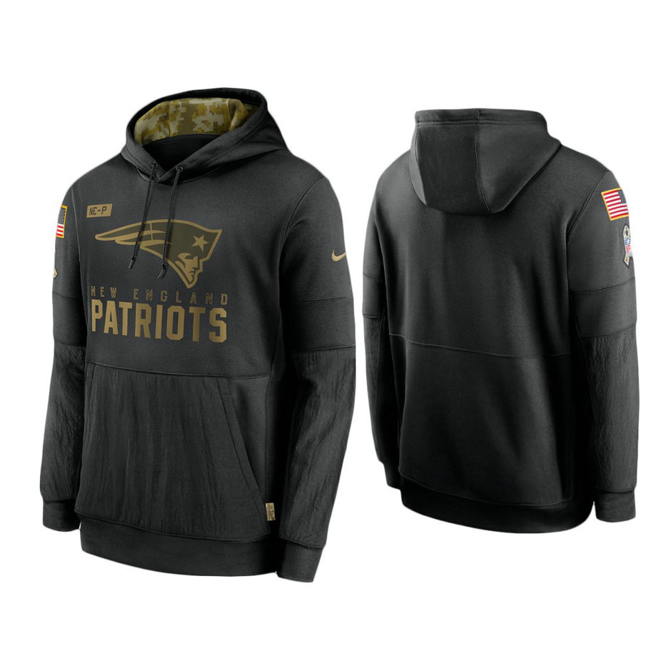 New England Patriots Black 2020 Salute to Service Sideline Performance Pullover Hoodie New England Patriots Black 2020 Salute to Service Sideline Performance Pullover Hoodie