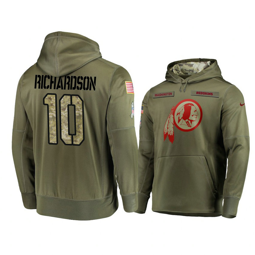 Washington Redskins #10 Paul Richardson Olive Pullover Hoodie 2018 Salute To Service