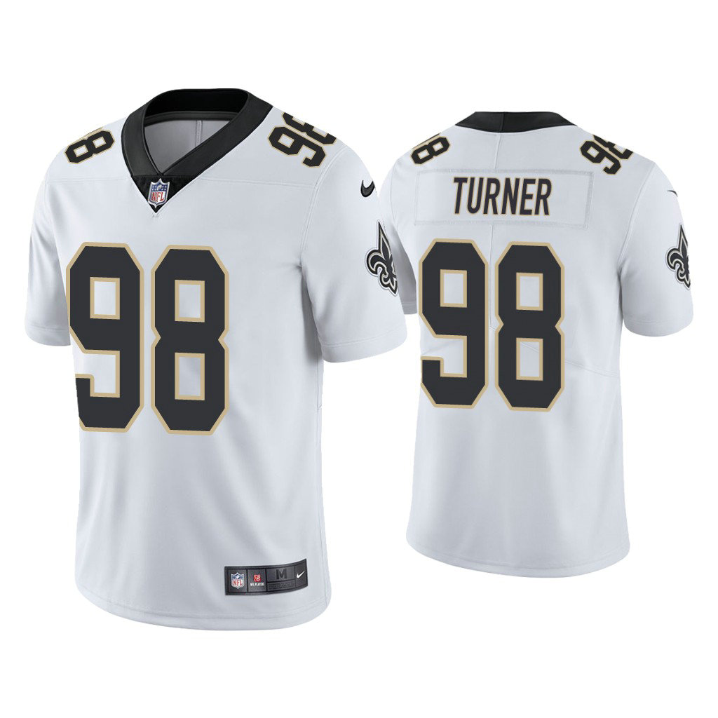 New Orleans Saints #98 Payton Turner White 2021 NFL Draft Vapor Limited Jersey New Orleans Saints #98 Payton Turner White 2021 NFL Draft Vapor Limited Jersey