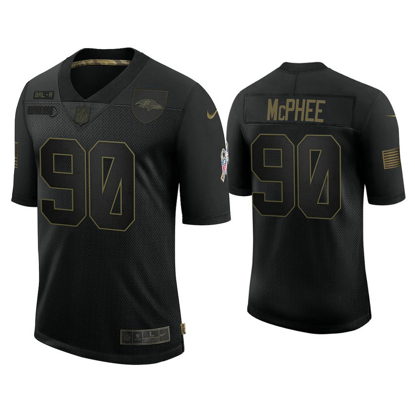 Baltimore Ravens #90 Pernell McPhee Black 2020 Salute to Service Limited Jersey