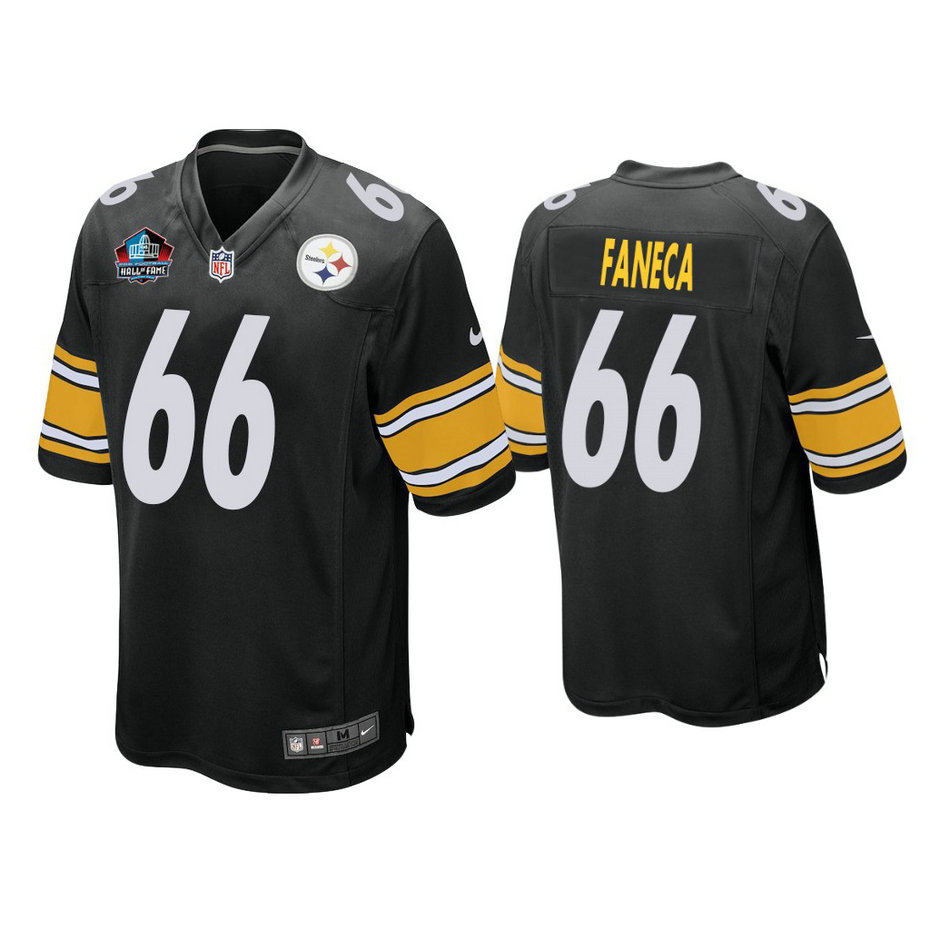 2021 Pittsburgh Steelers #66 Alan Faneca Black Game Jersey 2021 Pittsburgh Steelers #66 Alan Faneca Black Game Jersey