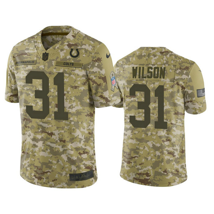 Indianapolis Colts Quincy Wilson #31 Camo Jersey 2018 Salute to Service