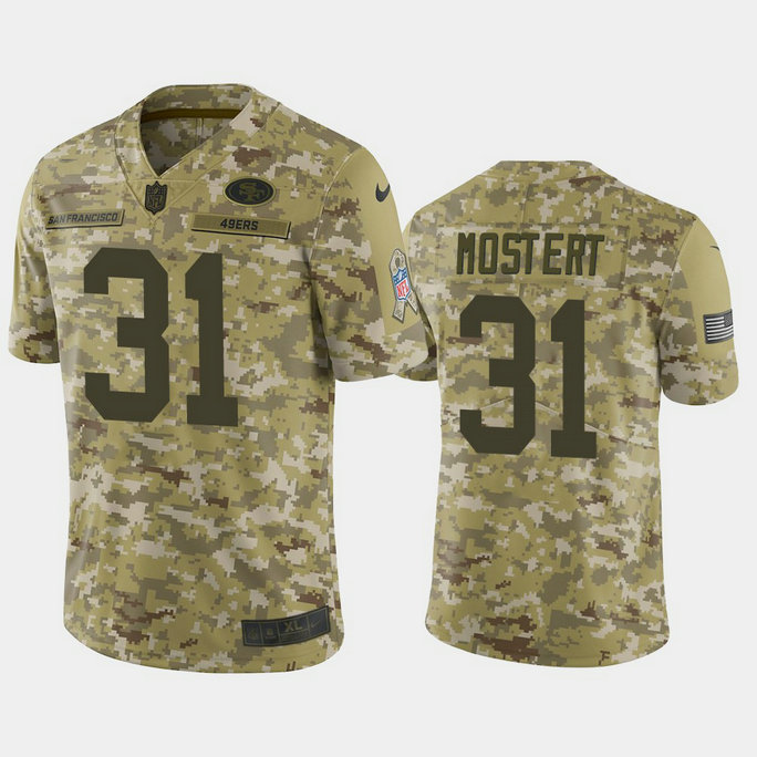San Francisco 49ers Raheem Mostert #31 Camo Jersey 2018 Salute to Service San Francisco 49ers Raheem Mostert #31 Camo Jersey 2018 Salute to Service