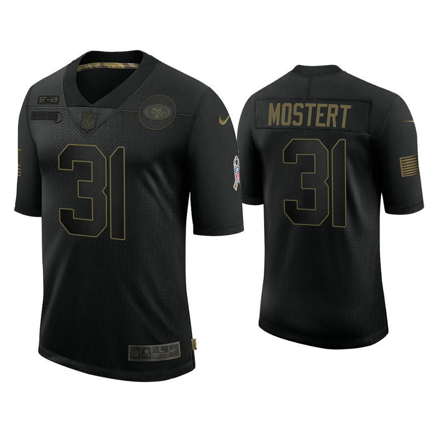 San Francisco 49ers #31 Raheem Mostert Black 2020 Salute to Service Limited Jersey
