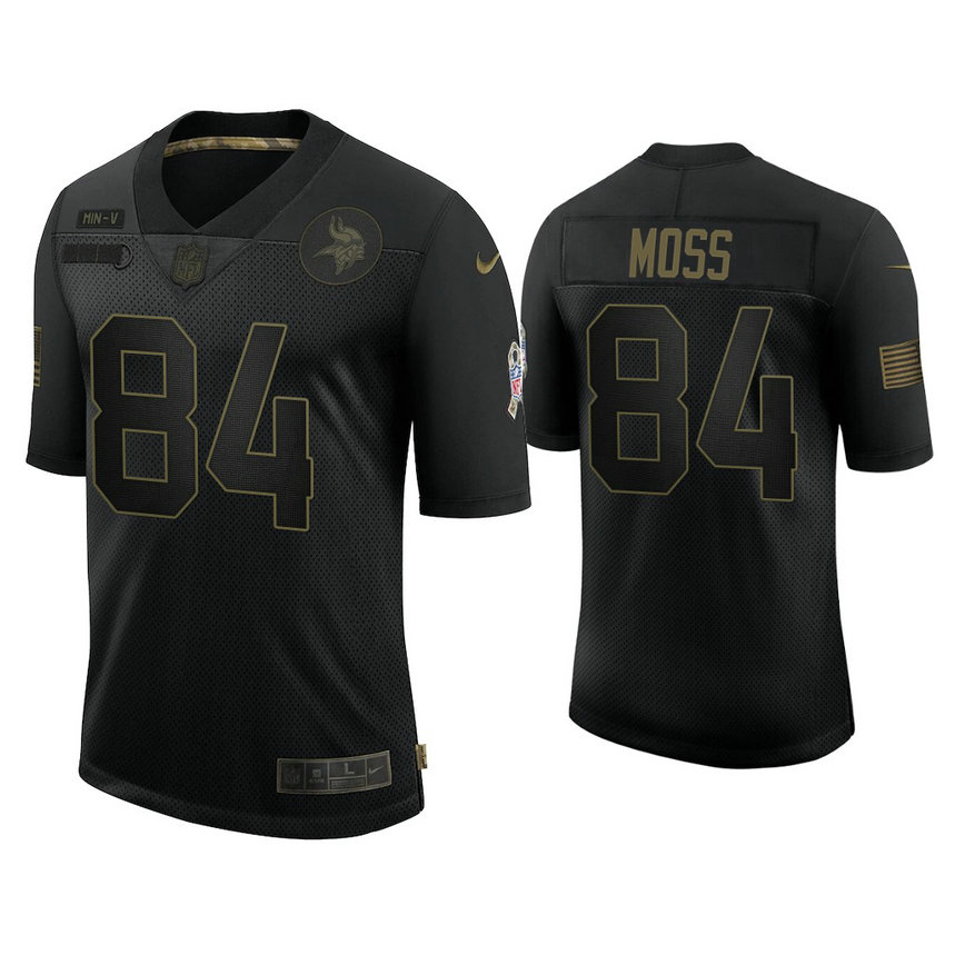 Minnesota Vikings #84 Randy Moss Black 2020 Salute to Service Limited Jersey