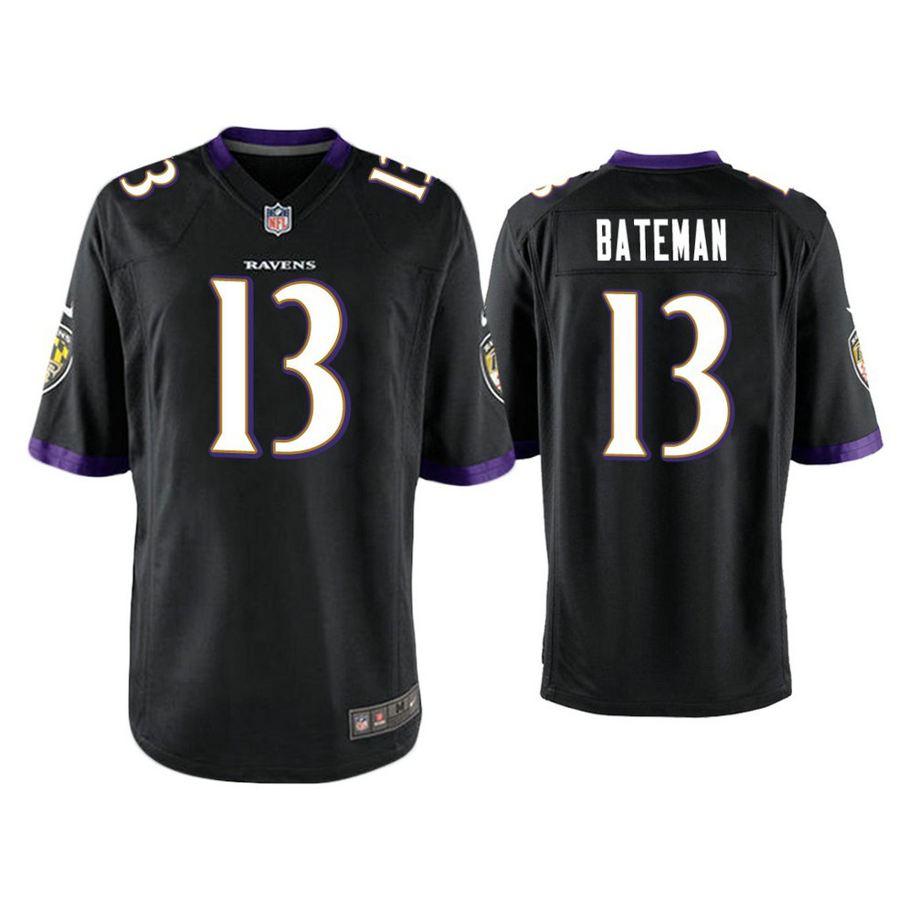Baltimore Ravens #13 Rashod Bateman Black 2021 NFL Draft Game Jersey Baltimore Ravens #13 Rashod Bateman Black 2021 NFL Draft Game Jersey