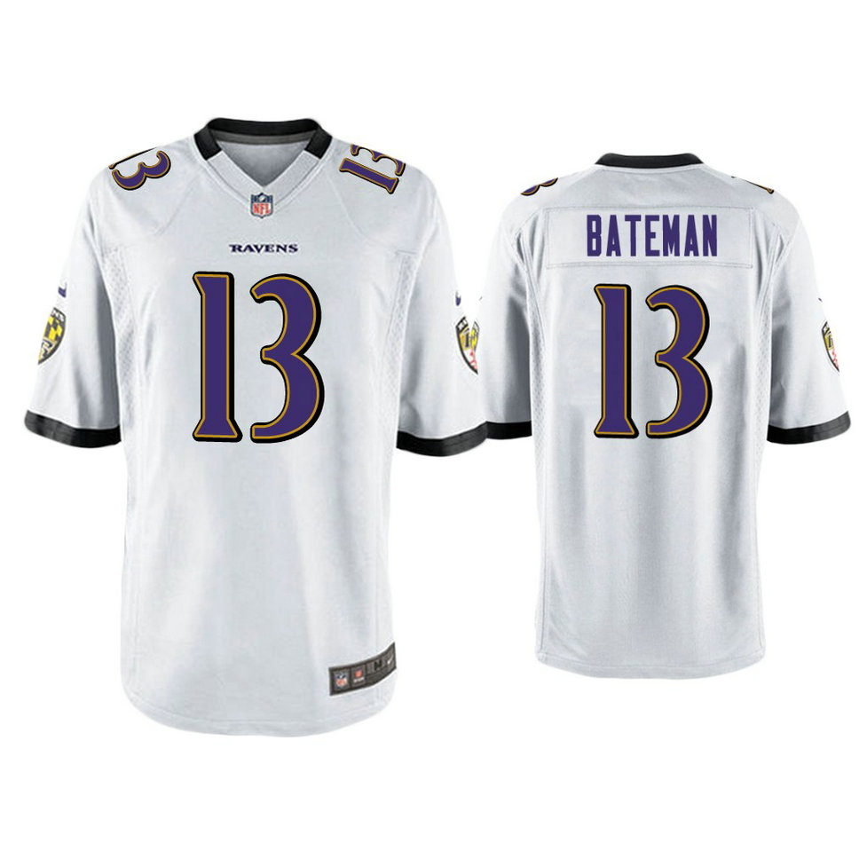 Baltimore Ravens #13 Rashod Bateman White 2021 NFL Draft Game Jersey Baltimore Ravens #13 Rashod Bateman White 2021 NFL Draft Game Jersey