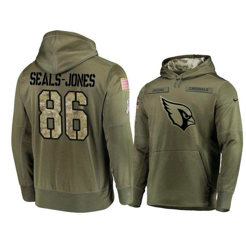 Arizona Cardinals #86 Ricky Seals-Jones Olive Pullover Hoodie 2018 Salute To Service Arizona Cardinals #86 Ricky Seals-Jones Olive Pullover Hoodie 2018 Salute To Service